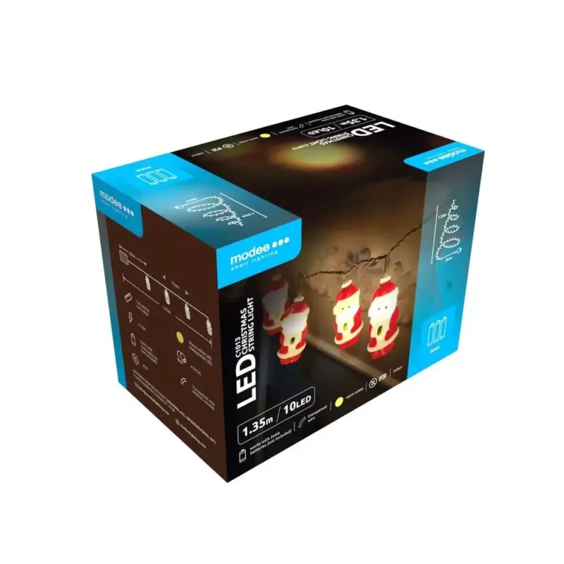 Modee Karácsonyi LED Füzér Plastic Elemes C1013 (10LED/1,35m/15cm) warm Szuper akció