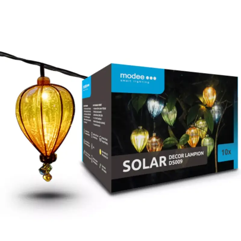 Népszerű Modee Lighting LED Szolár Napelemes Dekor Lampion 10db 4,9m DS009