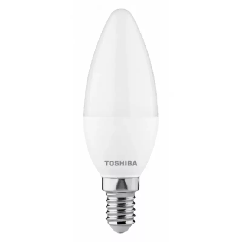Prémium LED lámpa , égő , gyertya , E14 foglalat , 4.7 Watt , 220° , természetes fehér ,TOSHIBA , 5 év garancia
