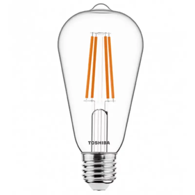LED lámpa , égő , izzószálás hatás , filament , E27 foglalat , ST64 , 7 Watt , dimmelhető , meleg fehér , TOSHIBA , 5 év garancia Legjobb ár