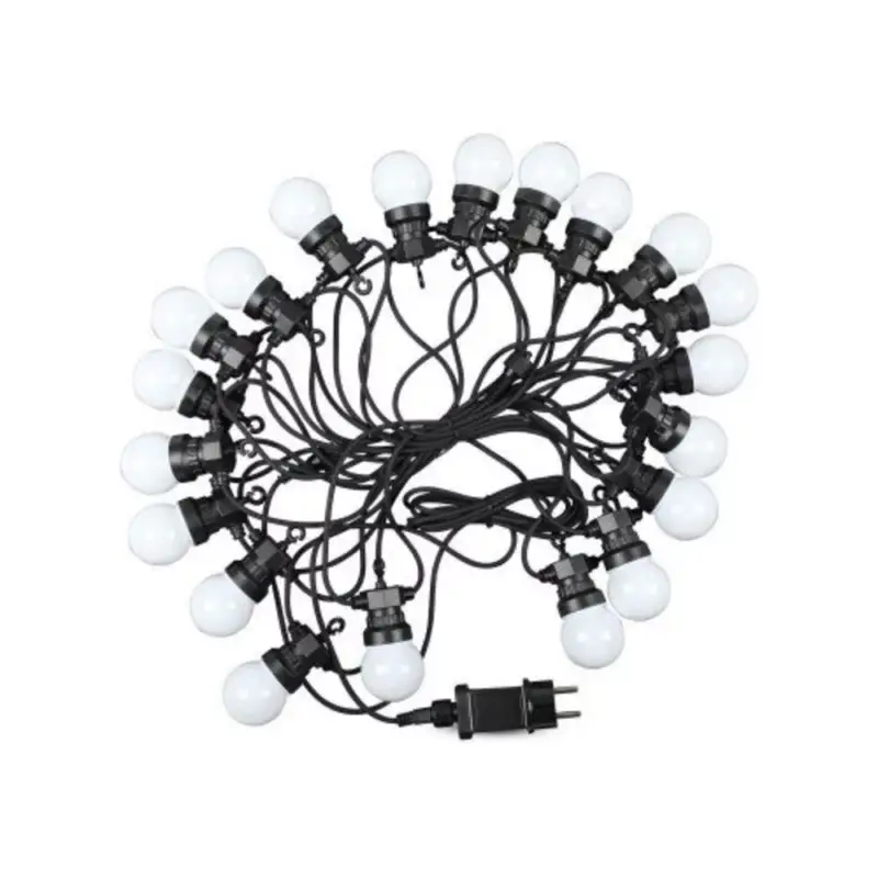 Olcsó Led fényfüzér , kültéri , E27 , 20 db x 0.5W , 10 m , hideg fehér , IP44