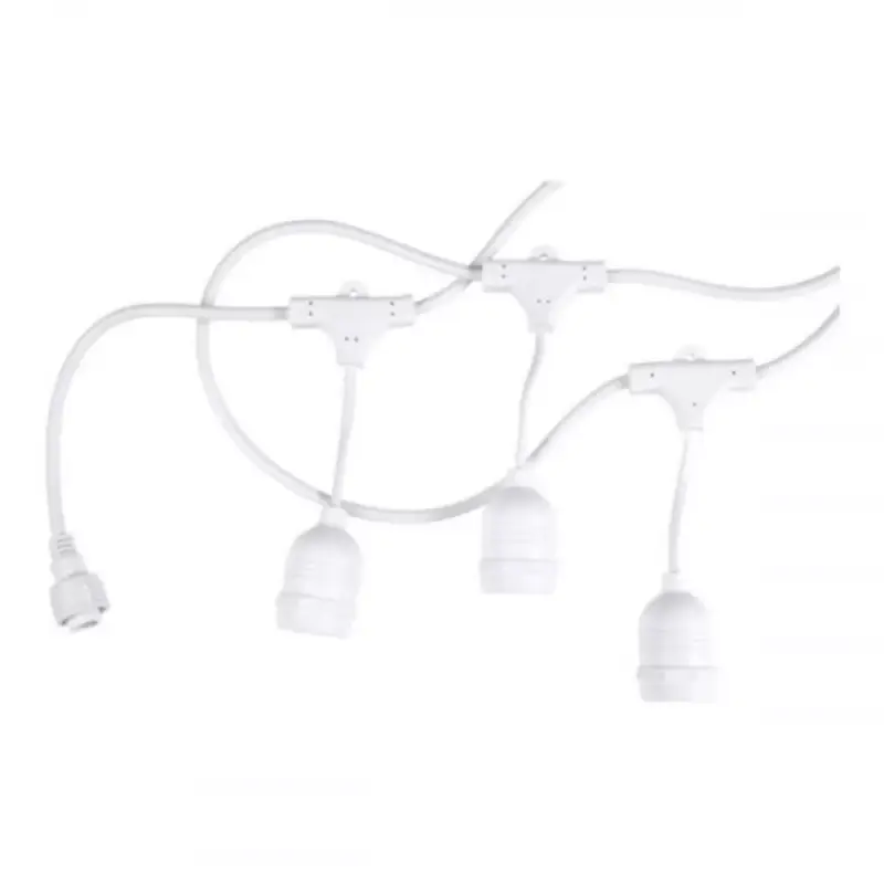 Led fényfüzér , kültéri , 15 db x E27 , 14.4 m , fehér , IP65 Expressz szállítás