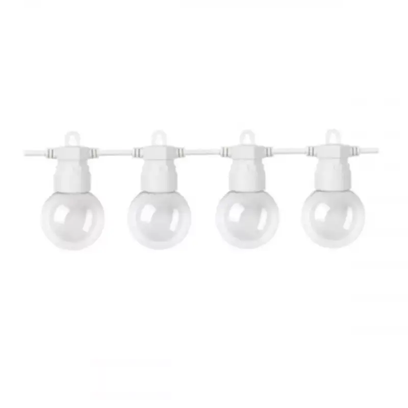 Legnépszerűbb Led fényfüzér , kültéri , E27 , 20 db x 0.5W , 13 m , meleg fehér , fehér , IP65
