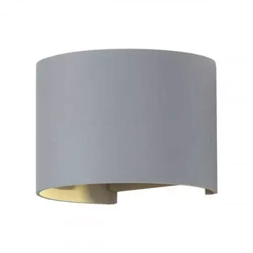 Kedvezmény LED lámpatest , oldalfali , kerek , 2 irányú , 6W , természetes fehér , állítható sugárzási szög , szürke , kültéri , IP54