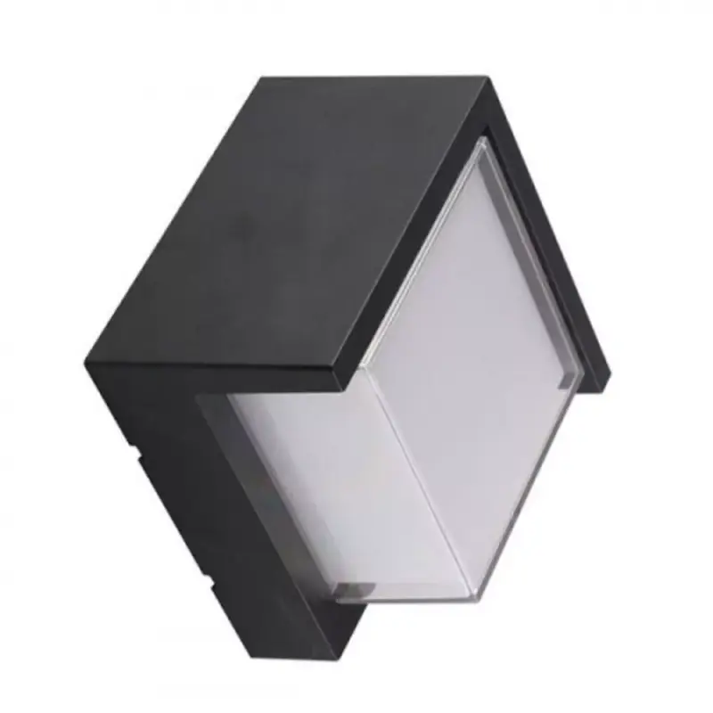 Azonnal elérhető LED lámpatest , oldalfali , négyzet , 15W , meleg fehér , fekete , kültéri , IP44