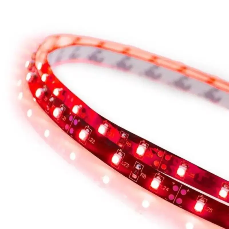 LED szalag , 2835 , 60 led/m , 4.8 Watt/m , piros , IP54 Prémium