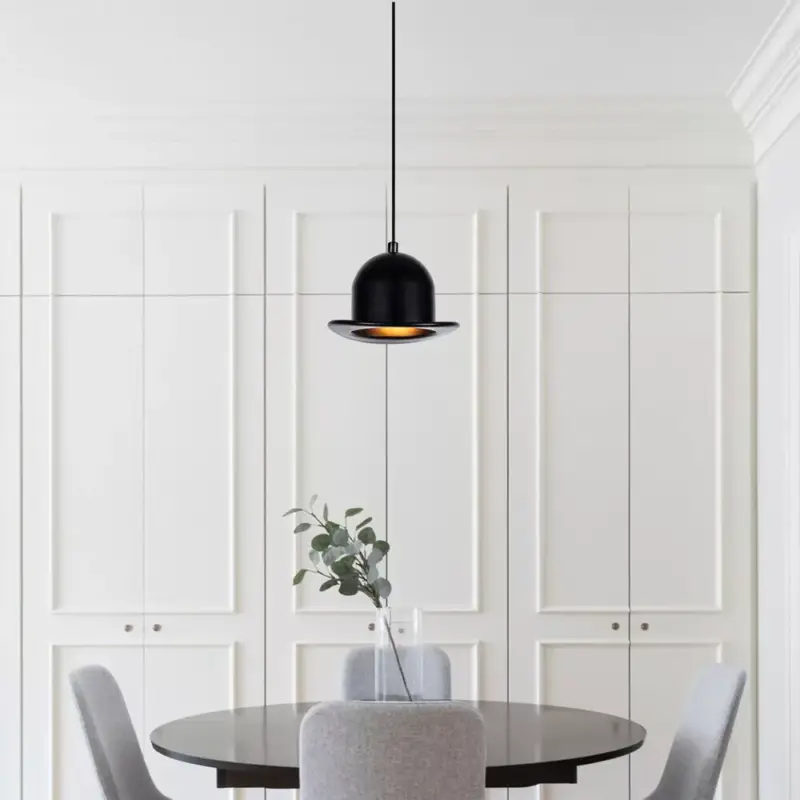 Modern fekete csillár, 19 cm átmérő, 110 cm magasság | Állítható magasságú, fém ház, E27 aljzat (max. 40 W) | Stílusos ipari és skandináv design otthoni és irodai világításhoz Vedd meg online