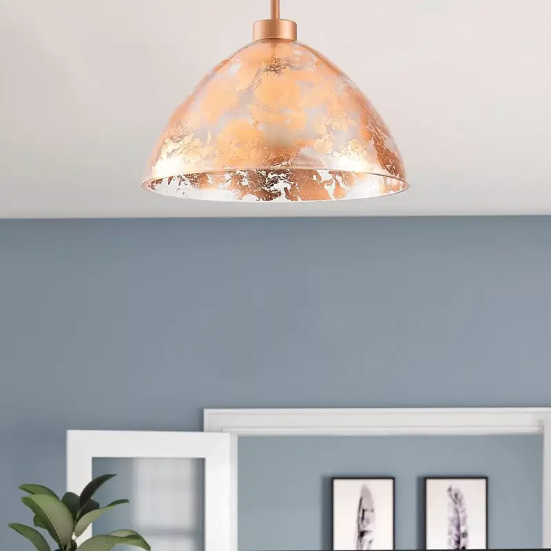 Népszerű Elegáns barokk csillár, rézbevonat, 34 cm átmérő x 37 cm magasság | Fém ház üvegsapkával, E27 foglalat (max. 40 W) | Tökéletes elbűvölő lakberendezéshez és étkezőkhöz
