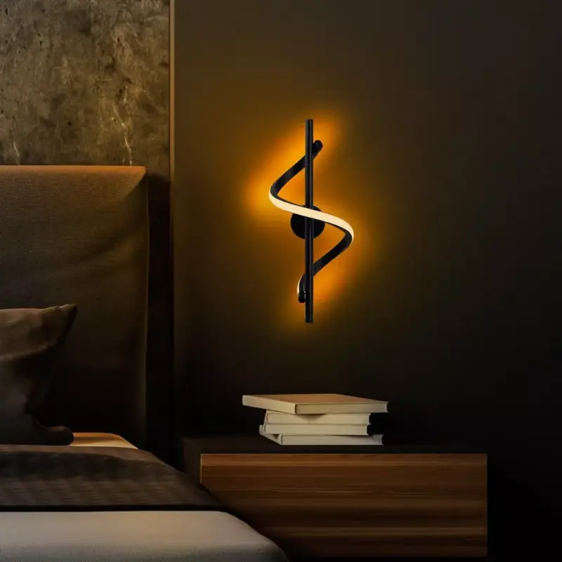 Stílusos fekete fali lámpa, fém ház, 16 x 41 x 25 cm | SMD LED 11W 3000K | Tartós fém alaplap, IP20 besorolású | Tökéletes modern nappalikba, hálószobákba és folyosókba, elegáns és funkcionális kialakításhoz Azonnali szállítás