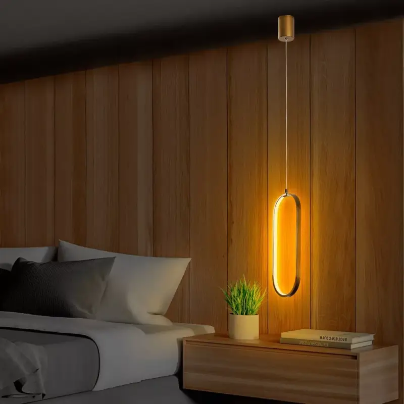Vásárlói kedvenc Elegáns arany csillár, fém test, állítható magasság 60-110 cm, 17 cm szélesség, 10 cm mélység | SMD LED 16W 3000K | Stílusos világítás modern lakberendezéshez és étkezőkhöz, IP20 besorolású