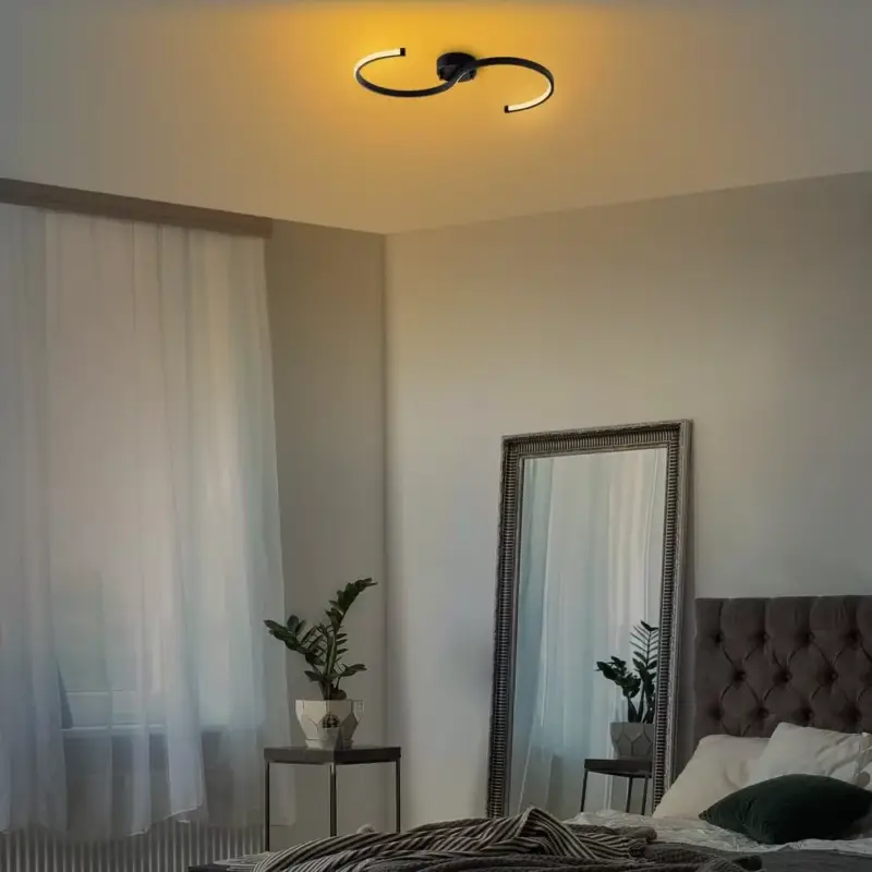 Szezonális akció Elegáns fekete csillár, fém test, 25 cm szélesség x 51 cm magasság x 5 cm mélység | SMD LED 16W 3000K | Stílusos világítás a modern lakberendezéshez, IP20 besorolású, tökéletes nappaliba és étkezőbe