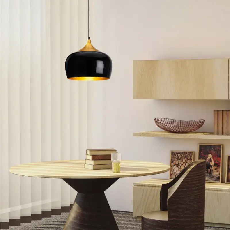 Elegáns fekete csillár, 30 x 30 cm, magasság 123 cm | Fém ház, E27 aljzat (max. 40W) | 90 cm Kábel | Glam & skandináv design | Tökéletes modern nappalikba és étkezőkbe Ajánlat