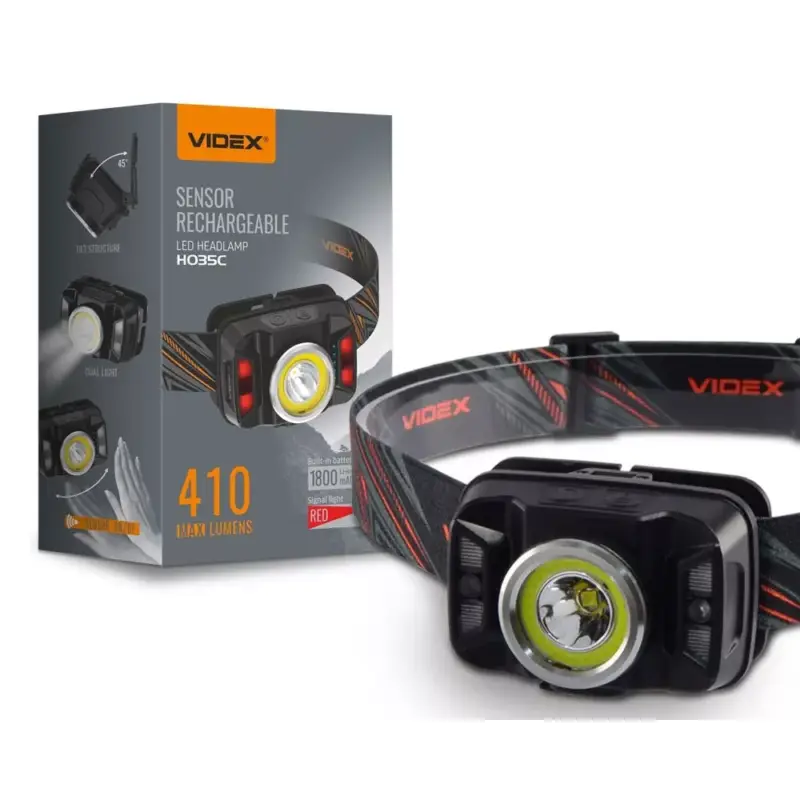 Vedd meg most Led fejlámpa , tölthető , dimmelhető , mozgásérzékelős , billenthető , 7 világítási mód , kettős fény , természetes fehér , USB , IP65 , VIDEX