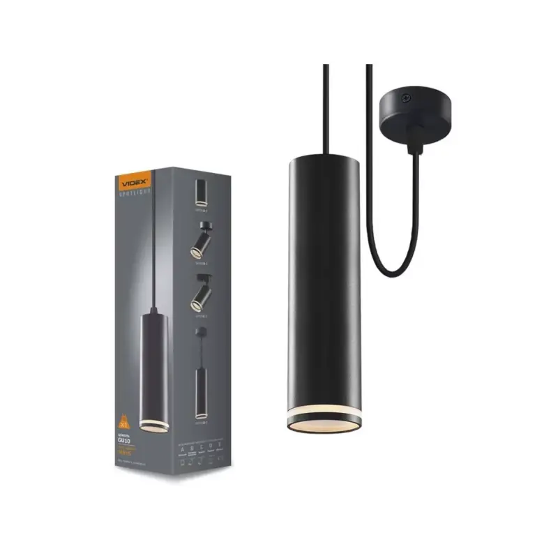 Gyors kiszállítás Led lámpa , függeszték , mennyezeti , GU10 , fekete , TATUM , VIDEX
