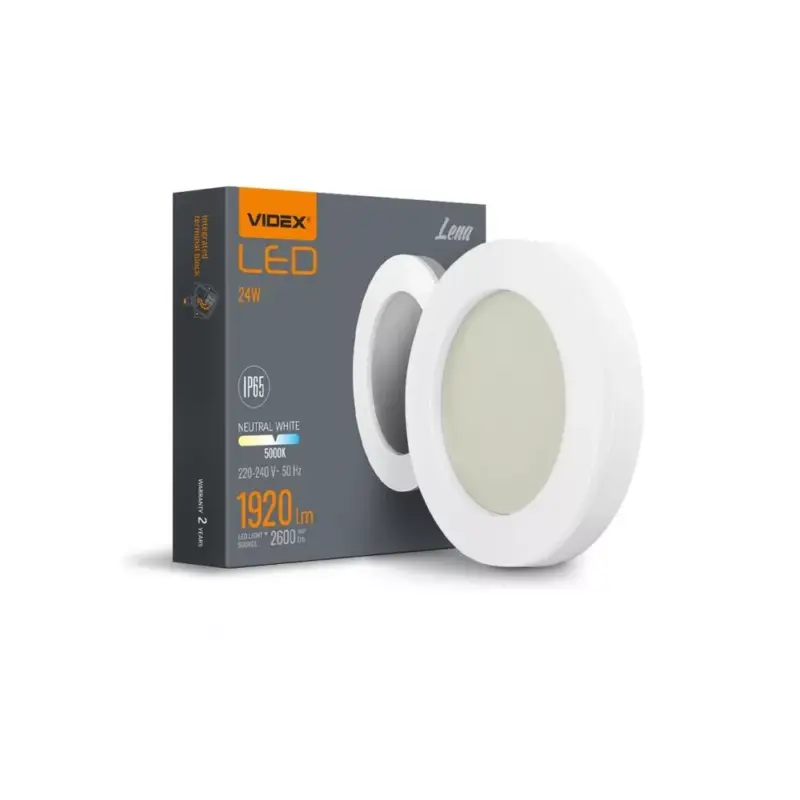 Videx Lena 24 W-os 320x320mm kör alakú fehér mennyezeti lámpa IP65-ös védettségű Kihagyhatatlan ajánlat