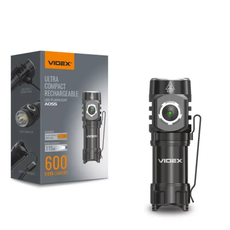 Kihagyhatatlan ajánlat Led zseblámpa , hideg fehér , 600 lumen , USB , IP68 , VIDEX