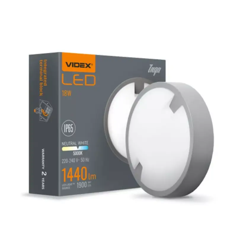 LED lámpatest , 18W , kör , természetes fehér , antracit , IP65 , VIDEX Inga Ne maradj le