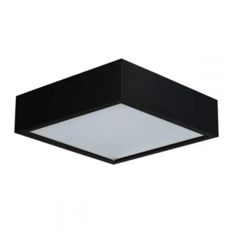 LED lámpatest , mennyezeti , 3 x E27 , négyzet , matt fekete , fa , üveg , MERSA Kihagyhatatlan ajánlat