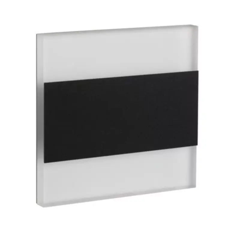 LED lámpatest , oldalfali , lépcsővilágító , irányfény , 0.8W , négyzet , meleg fehér , fekete , TERRA Legjobb ár