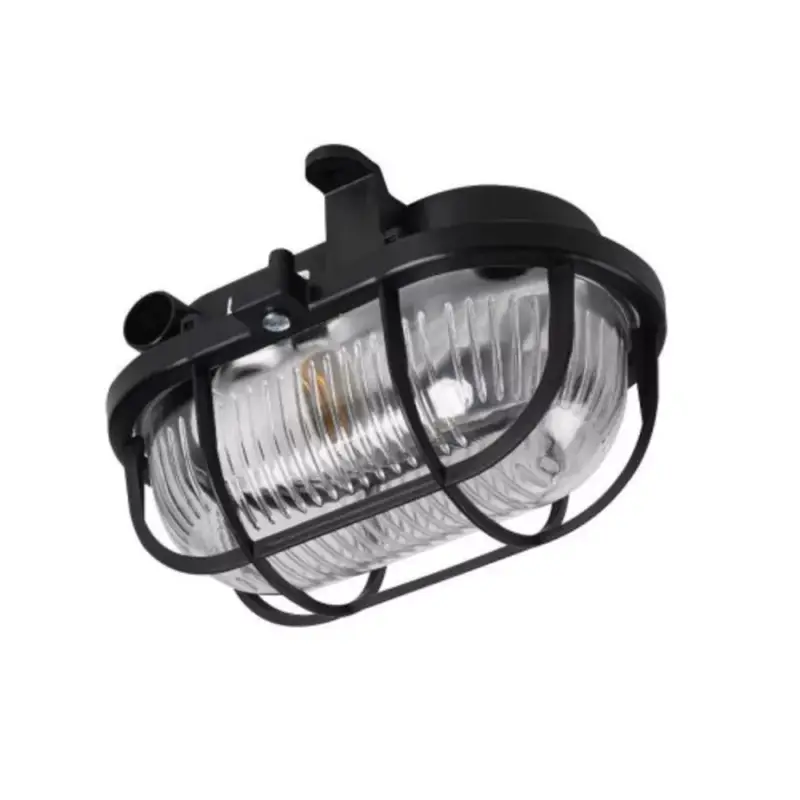 LED lámpatest , hajólámpa , E27 foglalat , ovális , fekete , IP54 , Kanlux , MILO Biztonságos fizetés