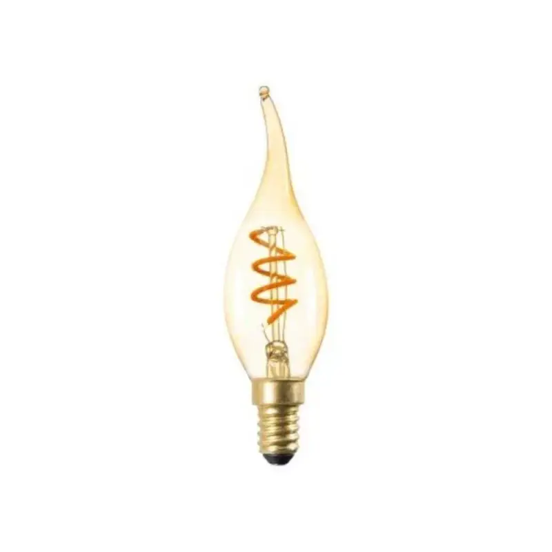 Akciós ár LED lámpa , égő , izzószálas hatás , filament , gyertya , láng , E14 foglalat , 2.5 Watt , meleg fehér , 1800K , borostyán sárga , XLED