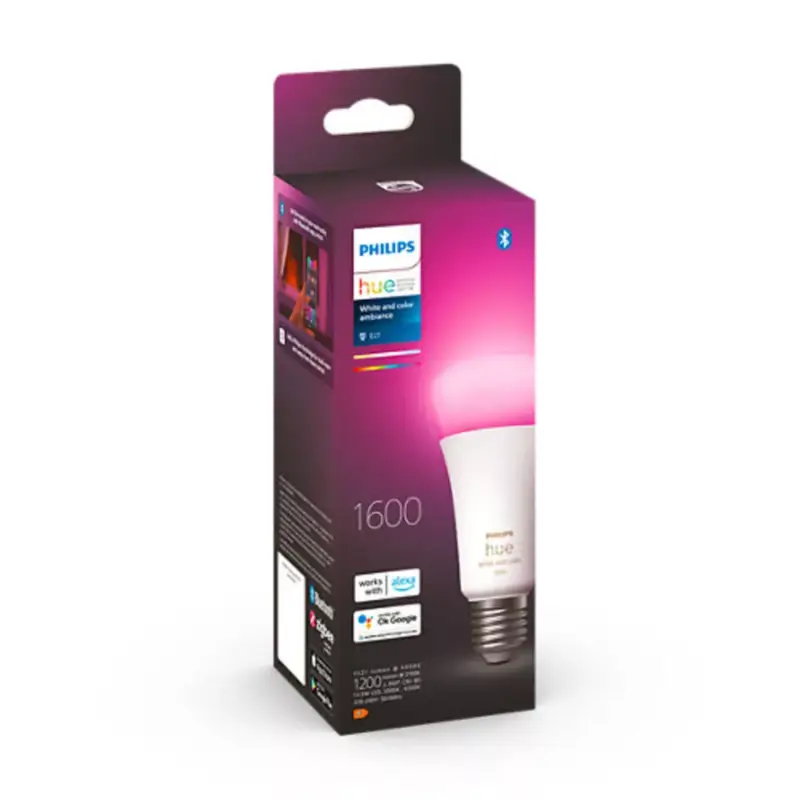 Szezonális akció LED lámpa , égő , Philips Hue , E27 , 13.5 Watt , RGB , CCT , dimmelhető , Bluetooth , Zigbee