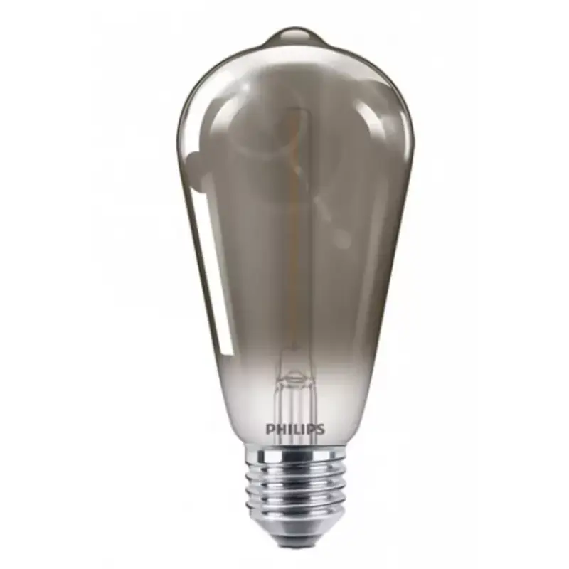 Biztonságos vásárlás LED lámpa , égő , izzószálas hatás , filament , Edison , E27 , ST64 , 2.3 Watt , meleg fehér , szürke , Philips , Classic smoky