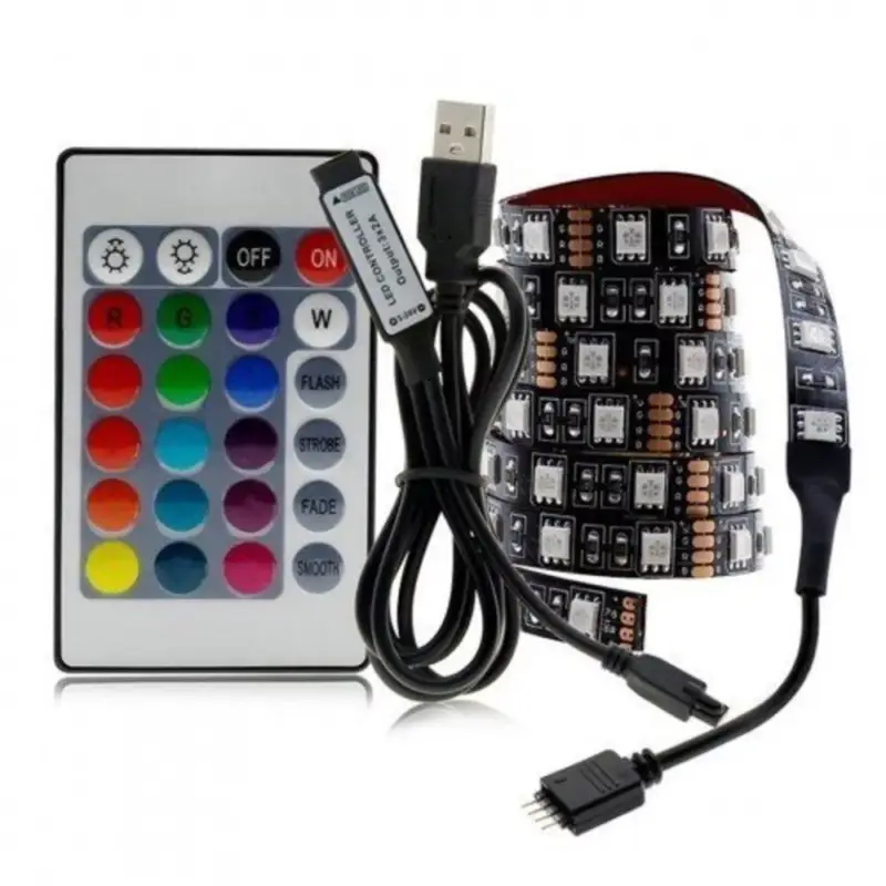 Nézd meg most Szett , 2 méter RGB LED szalag , USB csatlakozóval , 3528 , 60 led , 4.8 Watt