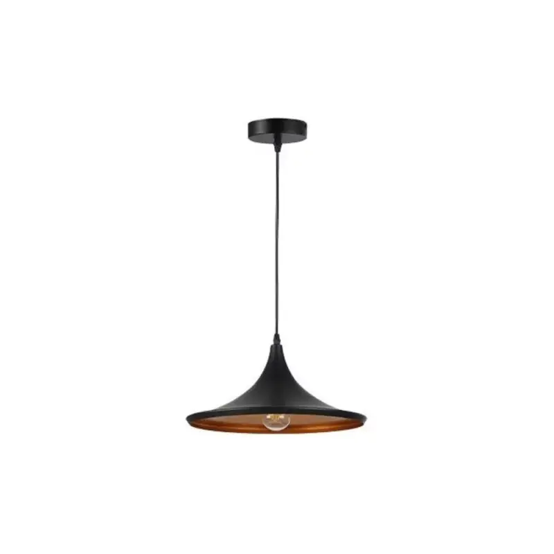 Kihagyhatatlan ajánlat LED lámpa , függeszték , mennyezeti ,fekete , arany ,23cm , E27 foglalattal , Mezo