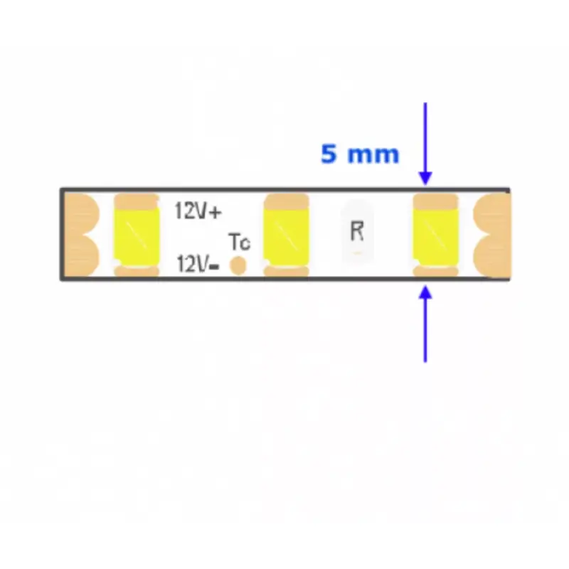 LED szalag , 2835 , 120 led/m , 9 Watt/m , meleg fehér , 800 lumen/m , keskeny , 5mm , 5 év garancia Kihagyhatatlan ajánlat