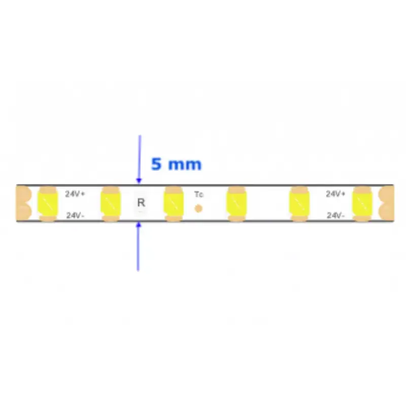 LED szalag , 24 Volt DC , 2835 , 120 led/m , 9 Watt/m , természetes fehér , 800 lumen/m , keskeny , 5mm , 5 év garancia Kedvezmény