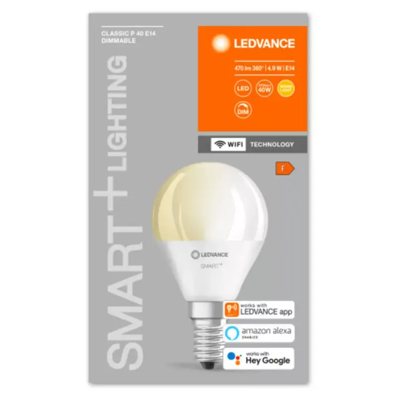 LED lámpa , égő , kis gömb , E14 , 4.9W , meleg fehér , dimmelhető , LEDVANCE Smart+ WIFI Ne maradj le