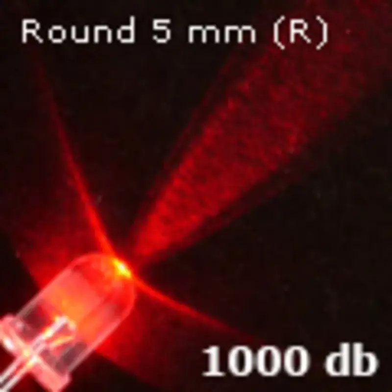 LED Dióda (5 mm - kerek fejű - 25°) Piros Akciós ár