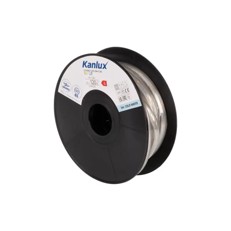 GIVRO LED, 5M, hideg fehér, fényslag, IP65, 120lm/m, UV védett, KANLUX Azonnal elérhető