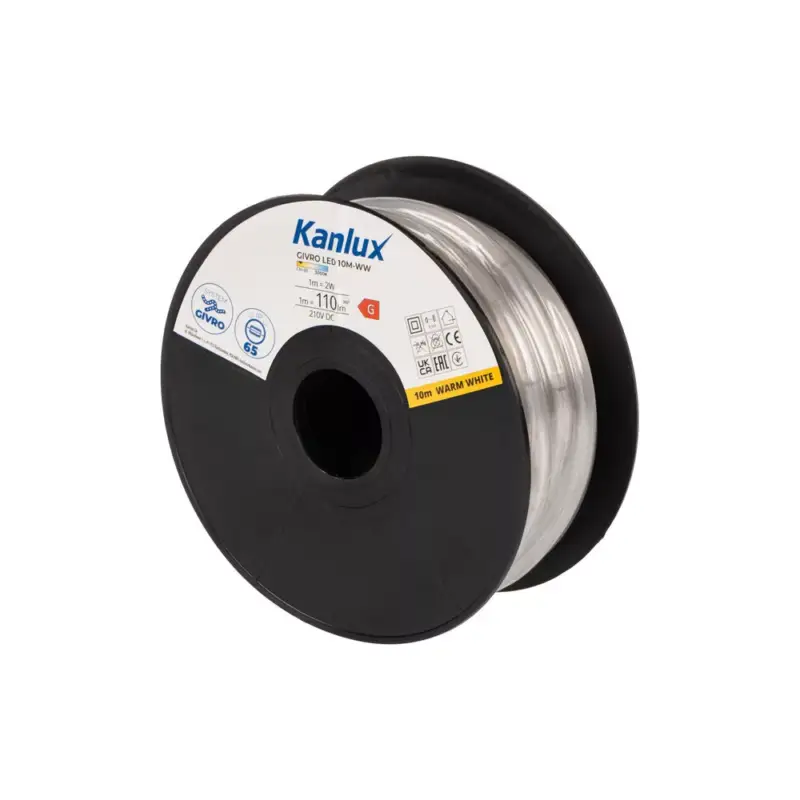 Különleges ajánlat GIVRO LED, 10M, meleg fehér, fényslag, IP65, 120lm/m, UV védett, KANLUX