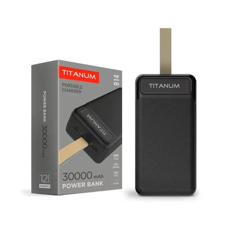 Videx TITANUM power bank fekete színű 30000mAh TPB-914 Vedd meg online