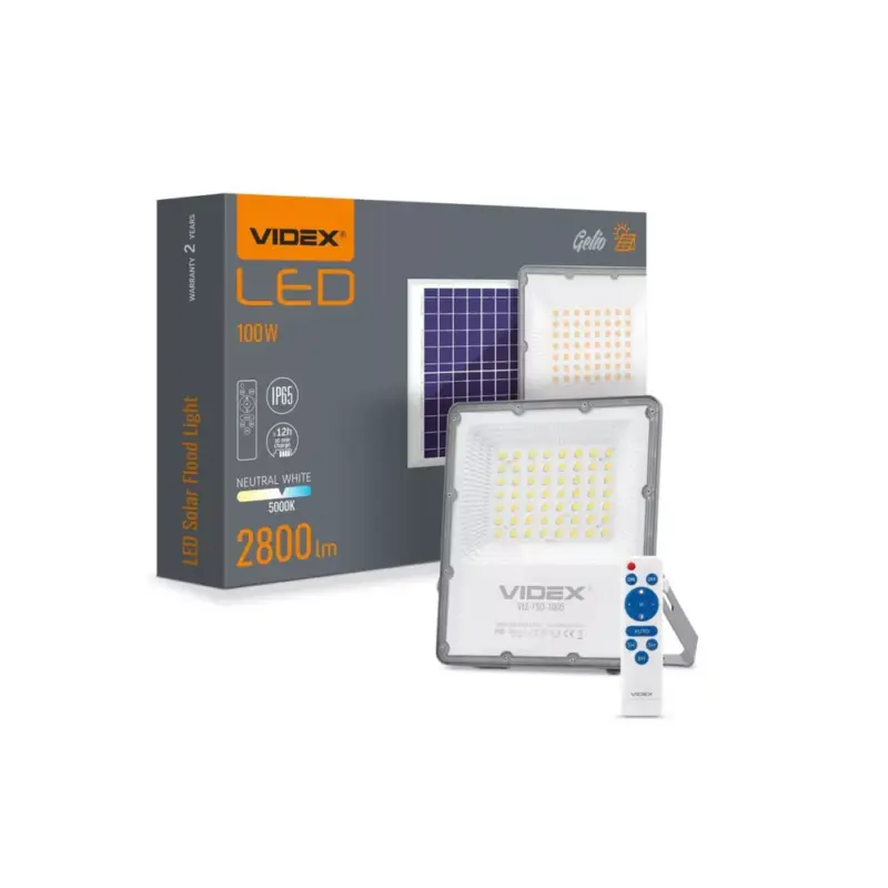 Videx Gelio 100 W-os natúr fehér napelemes reflektor Outlet