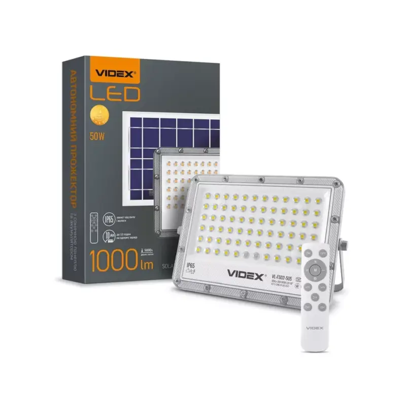 Gyors szállítás Videx Gelio 50 W-os natúr fehér napelemes reflektor