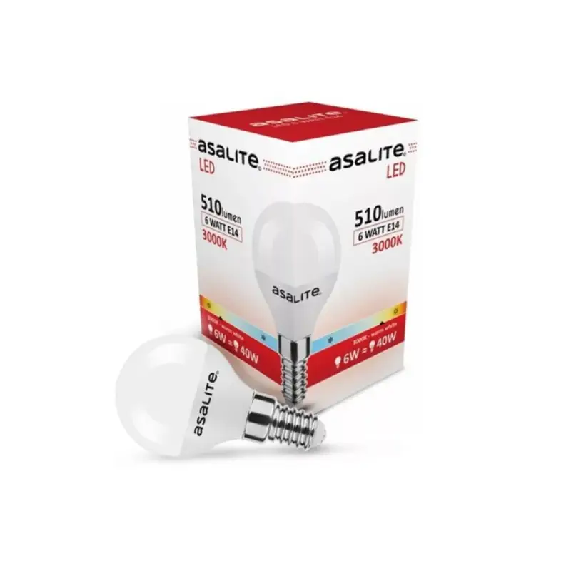 Asalite LED Izzó G45 mini gömb E14 6W 3000K (510 lumen) Árcsökkenés
