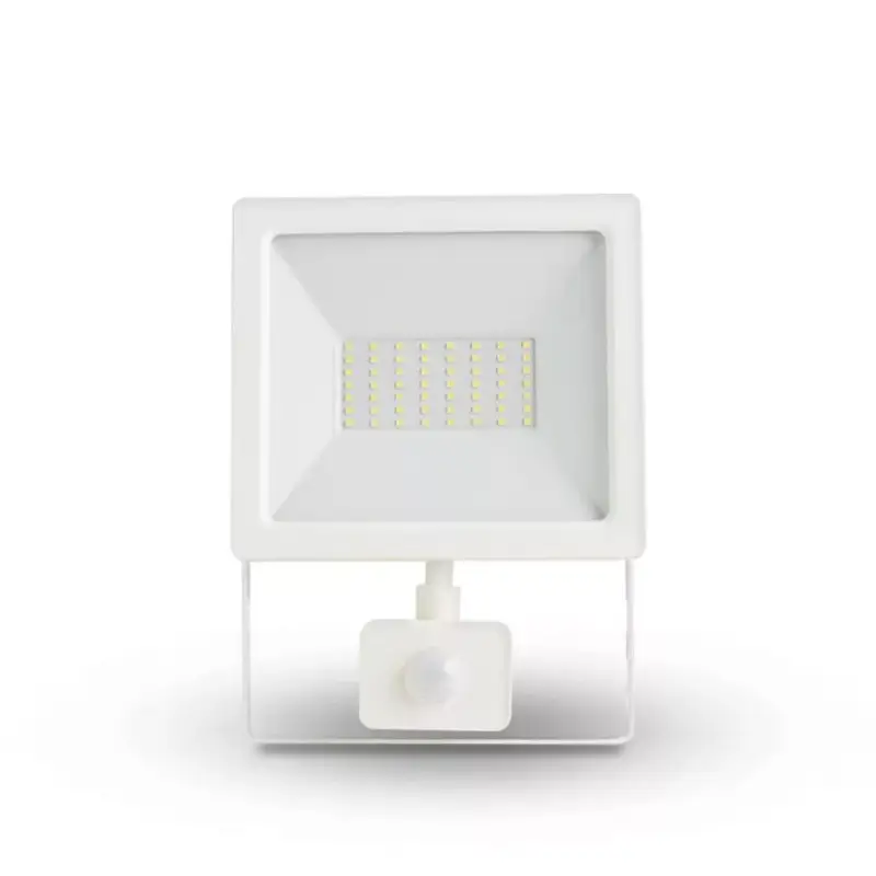 Alacsony ár Asalite LED Fehér Reflektor Slim 50W 4500K (4500 lumen) + Mozgásérzékelő Szenzor