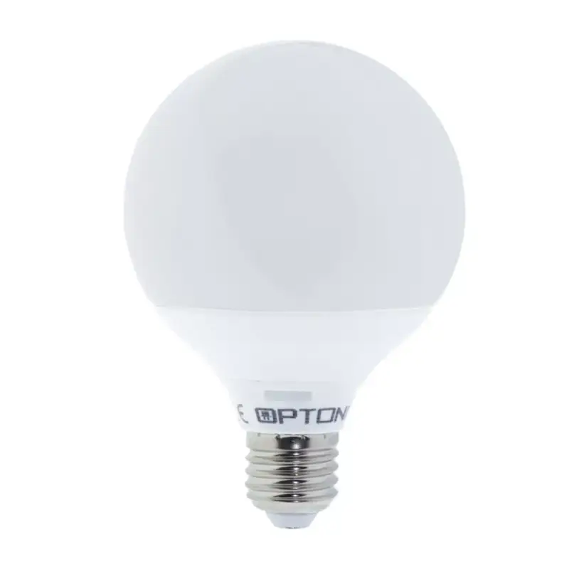 Biztonságos fizetés LED műanyag izzó G95 E27, 12W, 6000K, hideg fehér, 1155 lm, Optonica, 1841