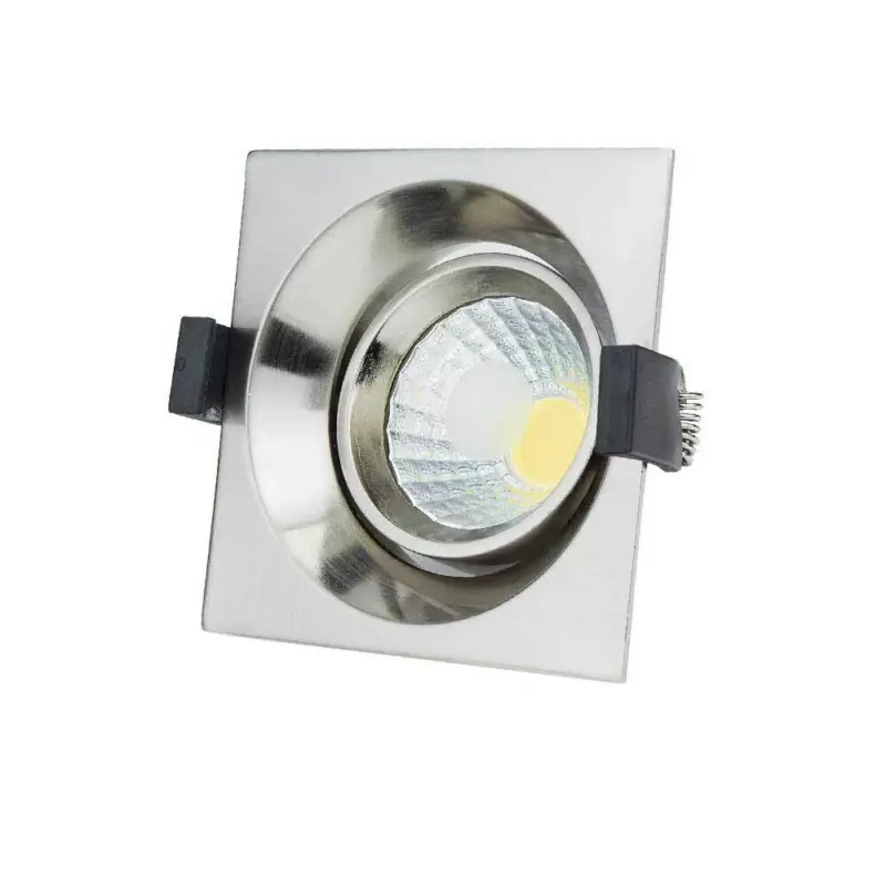 Végkiárusítás LED cob mélysugárzó, négyzet alakú, rozsdamentes acél, beépíthető, 8W, 4500K, természetes fehér, 560 lm, Optonica, 3224