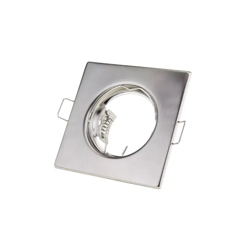 Gyors kiszállítás Négyzet alakú spot lámpatest, keret, nem állítható, GU5.3, 2 db/doboz, inox, Optonica, 5074