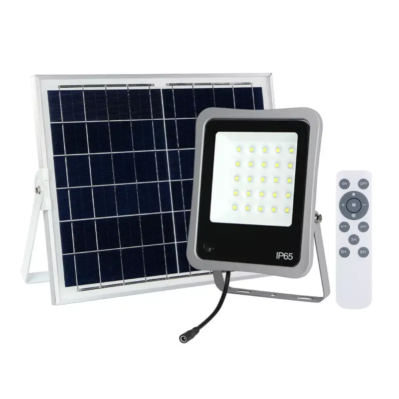 Napelemes LED reflektor + távirányító, 8W, 6000K, hideg fehér, 500 lm, IP65, Optonica, 5456 Vásárlói kedvenc