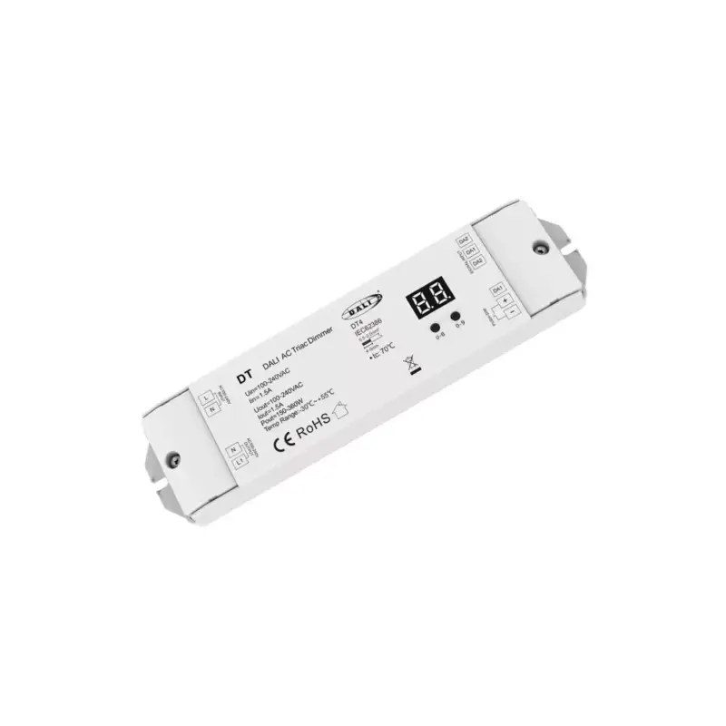 Népszerű 1 csatornás dali ac triac-dimmer 100-240vac 1.5*1 csatorna max-1.5a/150w-360w, fehér, Optonica, 16302