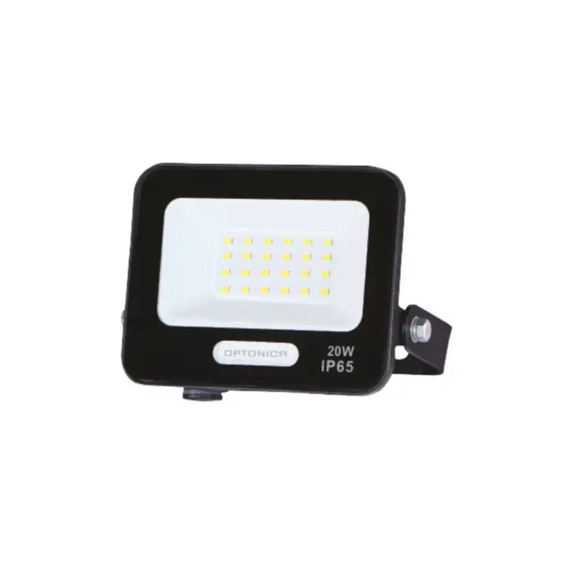 Legnépszerűbb LED smd reflektor, fekete, IP65, 15 cm-es kábellel, 20W, 4000K, természetes fehér, 1800 lm, Optonica, 15820