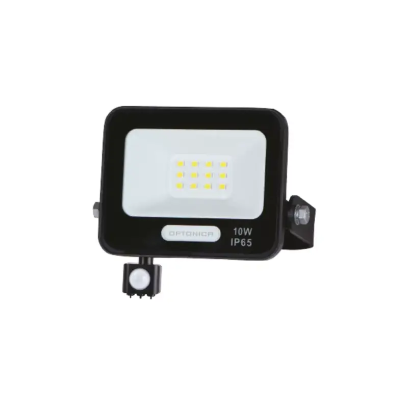 Ne maradj le LED smd reflektor IP65 feketetel és érzékelővel, 10W, 6000K, hideg fehér, 900 lm, Optonica, 15848