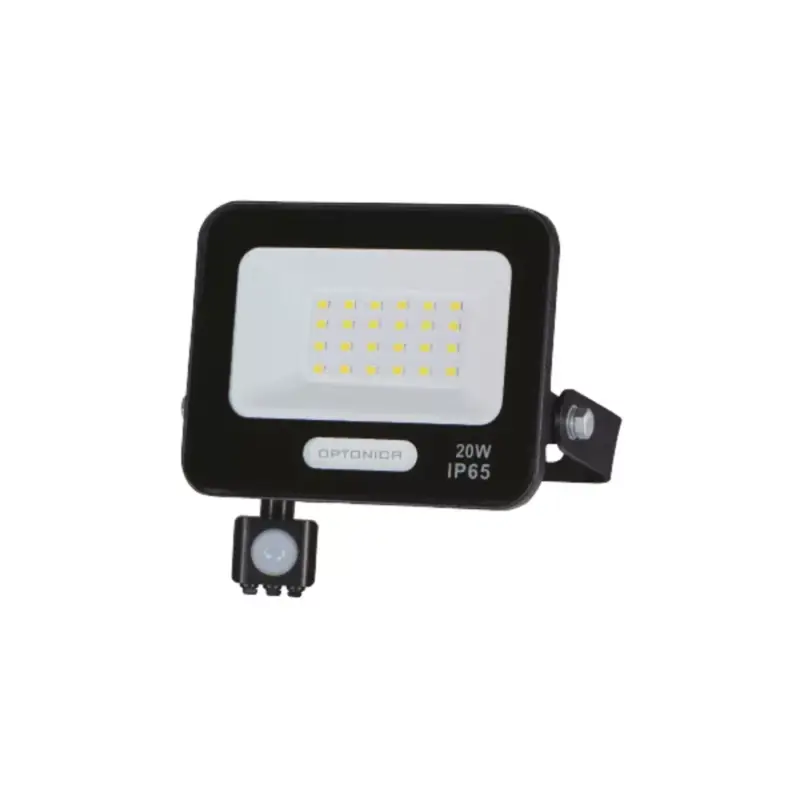 Biztonságos fizetés LED smd reflektor IP65 feketetel és érzékelővel, 20W, 4000K, természetes fehér, 1800 lm, Optonica, 15852
