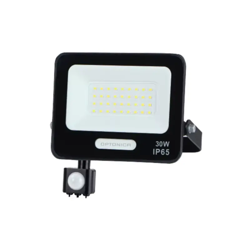 LED smd reflektor IP65 feketetel és érzékelővel, 30W, 3000K, meleg fehér, 2700 lm, Optonica, 15856 Árcsökkenés