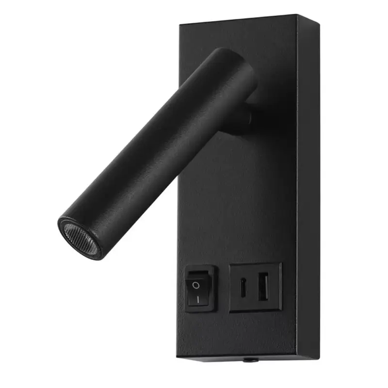 LED szekrényvilágítás 2w ki/be kapcsolóval + usb-vel, fekete, 4200K, természetes fehér, 140 lm, Optonica, 7590 Expressz szállítás